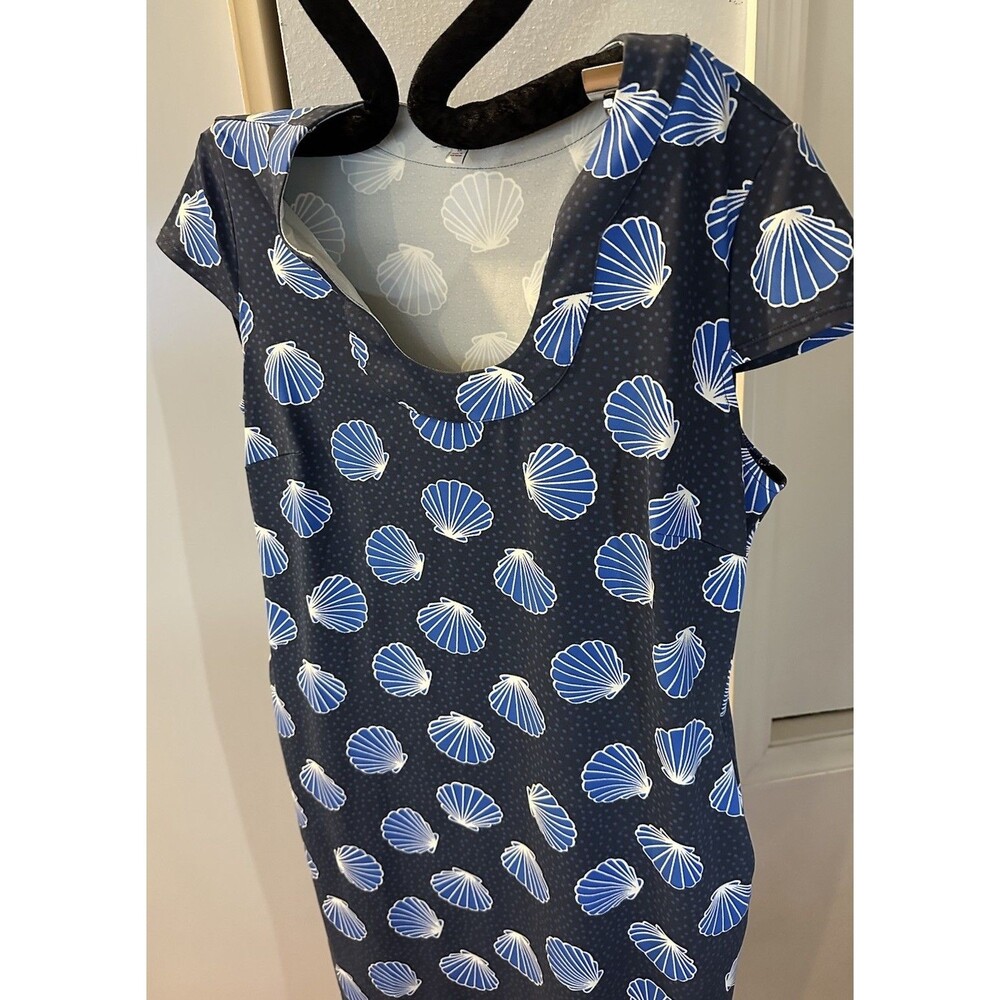 Sunsets & Sweet Tea Cap Sleeve Dress Blue/White, Size 1x, Wrinkle Free Shells
